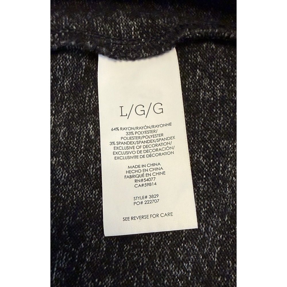 CAbi The PJ Dress Heathered Charcoal Black V-Neck Knit Sweater Size Large 3829 - Picture 6 of 6